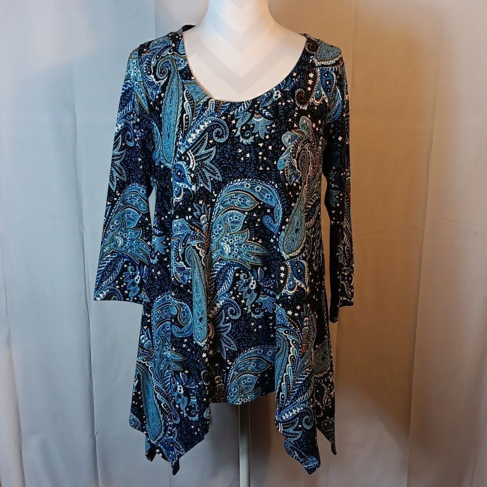 Premise Paisley Asymmetrical Tunic Top